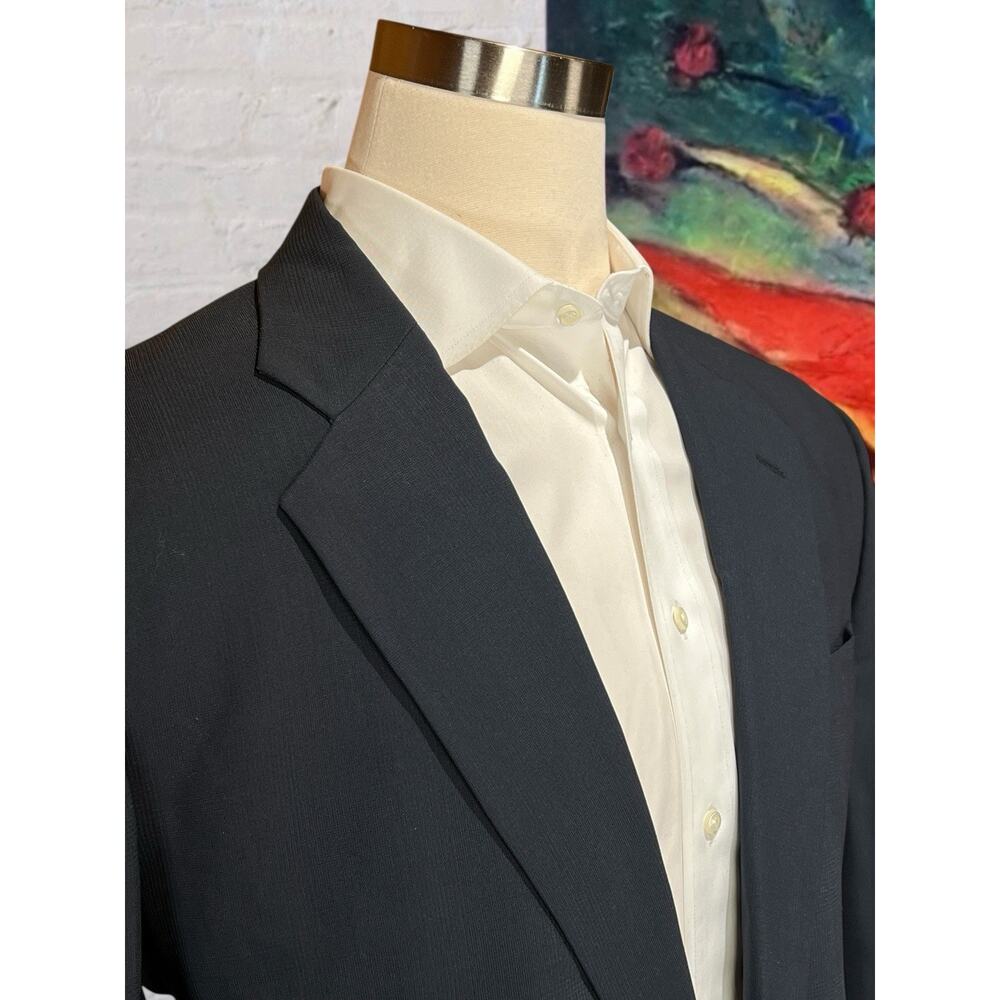 Alfani Signature 44L 36x31 Roma Navy Blue Ghost Plaid Suit Super 100 Italy - Picture 5 of 16